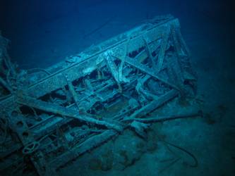 Aircraft catapult on seabed